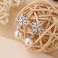 wholesale S925 Silver Pearl Ear Accessories with Chinese Knot, Crystal Zirconia Inlaid, National Style Elegance for Factory Wholesale-0-1