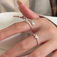 wholesale S925 Sterling Silver New Women's Love Heart Ring Korean Style Luxury Minimalist Exquisite Stone-Inlaid Band High-End-Heart model (pure silver)