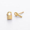 wholesale 925 Sterling Silver Lock And Key Stud Earrings For Women-0-2