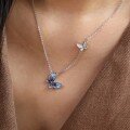 wholesale S925 Sterling Silver New Blue Luminescent Dynamic Butterfly Necklace for Women Ethereal Butterfly Light Luxury Collarbone-0-1