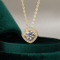 14K Gold Plated 925 Sterling Silver Square Moissanite Pendant Necklace for Women-0-4
