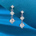 wholesale S925 silver new jewelry Korean and Japanese style ins-style earrings cut simulated square zircon stud earrings-0-5