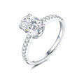 wholesale 18K gold classic solitaire engagement ring with 11ct lab-grown diamond set in white gold, available as empty setting for cross-border-0-1