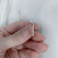 wholesale S925 Silver New Classic 50-Point Diamond Ring for Women, Simple and Fashionable-0-2