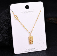 Sterling Silver Gilded Diamond-Cross Pikaxiou Pendant Necklace-S925 Sterling Silver YD-3069 925 Silver