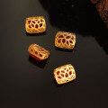 wholesale Gold-plated 925 Silver Antique Gold Rectangular Nanhong Pendant Spacer Beads Loose Beads for DIY Accessories of Bracelet and Necklace-0-2
