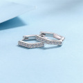 wholesale S925 Sterling Silver Moissanite Stud Earrings Geometric Hexagon Ear Backs Simple Ins Style Holiday Gift for Girlfriend-0-2