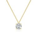 wholesale 14K Gold, Platinum, Lab-Grown Diamond 05 Carat Round Single Diamond Collarbone Chain-0-4