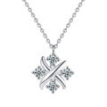 925 Silver Moissanite X Letter Necklace Women's Light Luxury Pendant-0-3