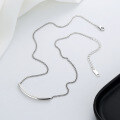 wholesale S925 Sterling Silver Arc Line Minimalist One-Word Smile Necklace Korean Version Fresh and Elegant Versatile Collarbone Chain-0-2
