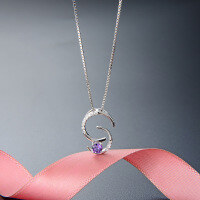 wholesale 925 Sterling Silver Summer Korean Style Non-Tarnishing Women's Star Moon Pendant Necklace, High-End Versatile Cross-Border Jewelry Wholesale-Single Pendant - Without Chain 925 Silver