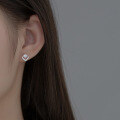 wholesale S925 Sterling Silver Square Diamond-Inlaid Hollow Out Ear Studs Ins Style Small and Unique Design Earrings for Women M03463-0-2