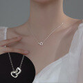 wholesale S925 silver Nalan geometric necklace Korean style sweet hollow-out elegantD8797-0-0