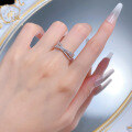 wholesale S925 silver new jewelry cross pave zirconia line luxury ring for women-0-3