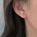 wholesale 999 Silver Rose Flower Stud Earrings for Women, Small and Exquisite, Sweet and Fresh, Trendy and Unique Design-0-1
