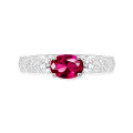 wholesale Metal material first, then the translation:  
Sterling Silver/14K Gold Plated, Shipei Jewelry New Oval 5*7 Simplified 1 Carat Ruby Sapphire Emerald 10 Ring for Women Size 4-12#-0-5