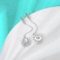 wholesale 925 Sterling Silver Moissanite Diamond Fashion Sunflower Earrings Long Tassel Personality Earrings Versatile Ear Thread Women-0-2
