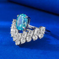 wholesale 925 silver high-carbon diamond ring with 6*8 Paraiba,-0-1