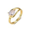 wholesale S925 Silver Teardrop Moissanite Ring, Simple and Fashionable, Amazon Best-Selling Band-0-4