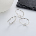wholesale S925 Sterling Silver Harajuku Minimalist Style Thin Twisted English Letter Open Ring, Personalized and Versatile-0-0