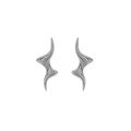 wholesale S925 Sterling Silver Korean Version Ins Original Design Minimalist Versatile Seagull Series Versatile Textured Stud Earrings for Women-0-5