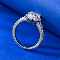 wholesale Metal: 925 Silver New 7*9mm Oval Cushion High Carbon Diamond Ring, Fashion Minimalist Band-0-3