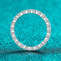 S925 Sterling Silver Full Moissanite Women's Stack Ring, Minimalist Everyday Design-0-1