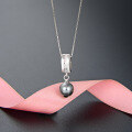 wholesale S925 Sterling Silver Fashionable and Elegant Zircon and Pearl Pendant Necklace for Women-0-5