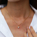 Sterling Silver 1ct Square Moissanite Pendant Necklace, Women's Minimalist Choker-0-1