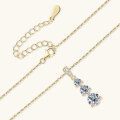 wholesale Sterling Silver Gradient Moissanite Necklace for Women, High-End Fashion Pendant, Trendy Collarbone Chain, New in Foreign Trade, Wholesale-0-2