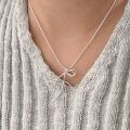 wholesale S925 Sterling Silver Minimalist Luxury Ribbon Bow Necklace for Women, Korean Style Elegant High-End Sense Collarbone Chain-0-2