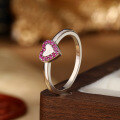 wholesale 925 Sterling Silver Heart Zircon Ear Studs Simple and Elegant High-End Sense Diamond Inlaid Ring Silver Jewelry Valentine's Day Gift-0-3