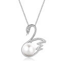 wholesale S925 Silver Pendant with Pearl and Shell Bead, Minimalist Style Women's Necklace Wholesale from Source Factory-0-4