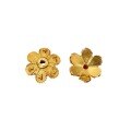 wholesale Gold-plated Silver Antique Flower Bead Cap, S925 Sterling Silver Gold-plated 9mm Spacer, Vintage Gold Components for DIY Bracelet Bead Stringing-0-4