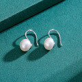 wholesale 925 Sterling Silver Freshwater Pearl Ear Studs, Minimalist High-End Elegant Ear Jewelry for Women Wholesale, Ear Hooks-0-5