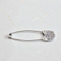 wholesale 925 Sterling Silver Vajra Six-Syllable Mantra Pin, Individualistic Literary Accessory, Retro Outfit Styling Accent-0-6