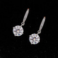 Metal Earrings Women Six-Claw Studs Simple Elegant Wedding Moissanite Gift Fringe Drops-0-0