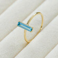 wholesale 10k Gold Japanese Retro Style Everyday Commuter Versatile Jewelry Wholesale Swiss Blue Topaz Ring-0-2