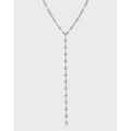 wholesale S925 Sterling Silver HXL455 Korean Version INS Style Minimalist Long Tile Chain Women's Necklace Chain Accessory Student Silver Jewelry-0-0