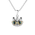 wholesale S925 Sterling Silver Retro Vintage Cool Cat Big Head Cute Trendy DIY Accessory Pendant from Yunchaoxuan-0-4