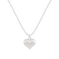 wholesale S925 Sterling Silver 570 Bead Chain Matte Brushed Heart Necklace for Women, High-End Minimalist Small Peach-Shaped Pendant-0-5