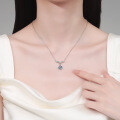 S925 Silver Moissanite Mermaid Smile Line Pendant Necklace-0-2