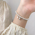 wholesale 999 Silver Fresh and Sweet Ins-Style Niche Design Exquisite Bud Lotus Beaded Bracelet S7776-0-1