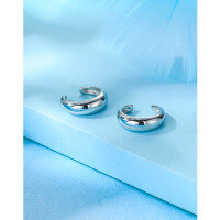 wholesale S925 sterling silver C-shaped ear clip for women, no piercing ear cartilage clip, minimalist design, small and delicate, high-end elegant earrings ear accessories-A pair of ear cuffs>925 silver