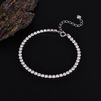 Sterling Silver Pearl Bead Cubic Zirconia Bracelet, 2025 New Women's Gift-925 Silver YSM-3832