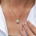 14K Gold Plated 925 Sterling Silver Square Moissanite Pendant Necklace for Women-0-1