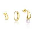 wholesale S925 Sterling Silver Geometric Waterdrop Minimalist Stud Earrings for Women, Vintage Bead Design-0-8