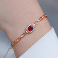wholesale S925 Sterling Silver All-Match Daily Commute Red Elk Chain Bracelet, Little Red Book Viral Cross-Border Wristband-0-1