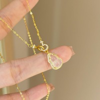 wholesale S925 Sterling Silver Sweetheart Double Loop Fu Lu Natural Carnelian Gourd Pendant Necklace for Women, New Chinese Style High-End Collarbone Chain-Gold 925 silver