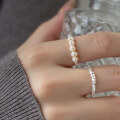 wholesale S925 Sterling Silver Pearl Series Crushed Light Bead Ring, Ins Fashionable and Unique Niche Design Hand Accessory R01062-0-0